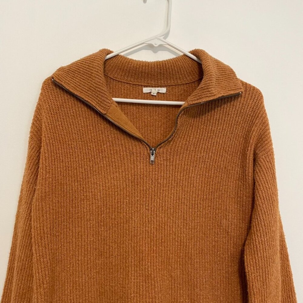 Maurices Solid Half Zip Sweater Burnt Orange Ish … - image 4